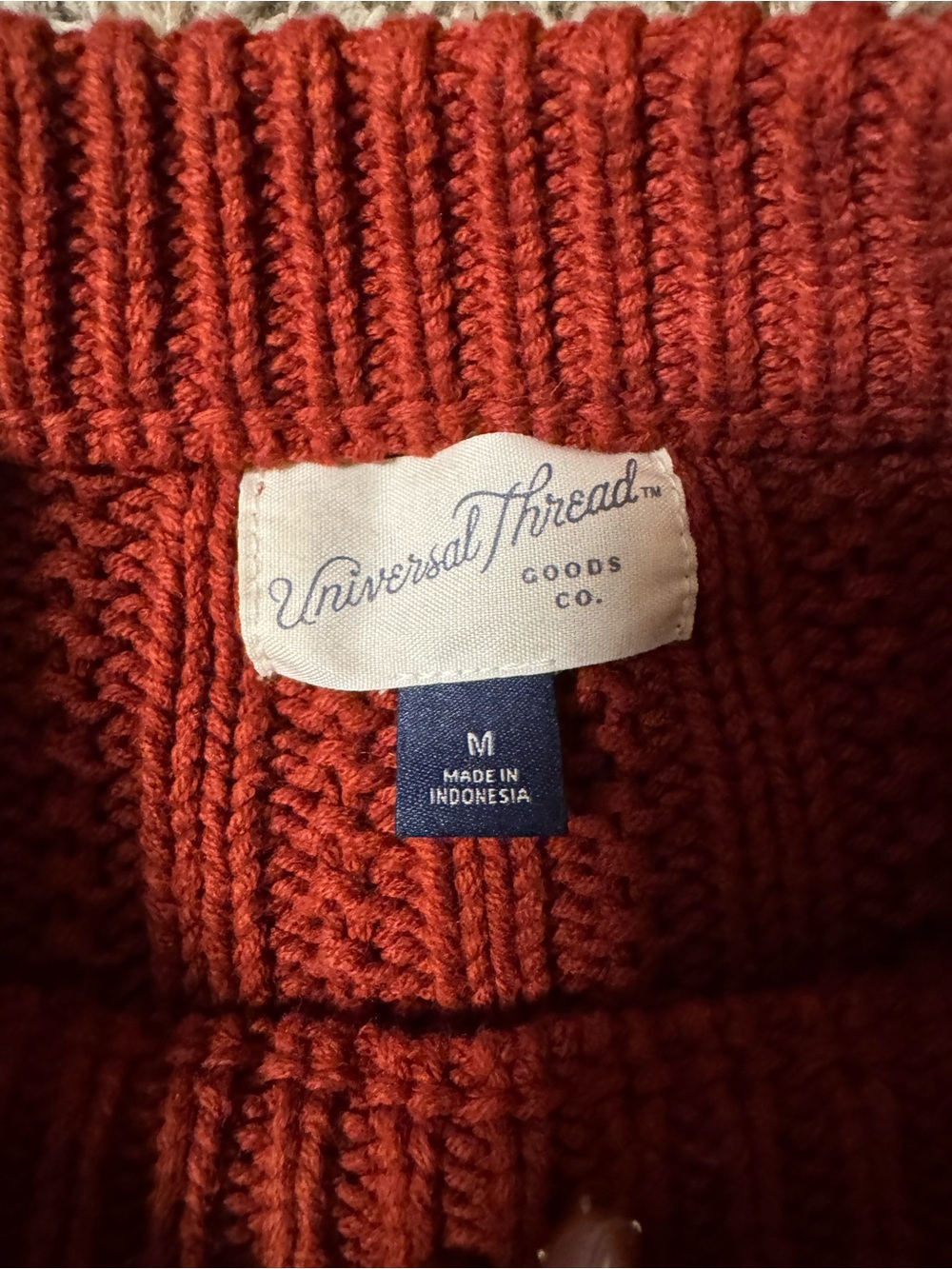 Universal Thread Rust Ribbed Crewneck Sweater - Picture 2 of 2